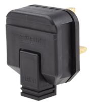 hdpt13b-01 Masterplug UK Mains Plug, 13A Black, Cable Mount Thermoplastic, 250 V