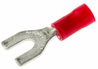 34154 TE Connectivity PLASTI-GRIP Insulated Crimp Spade Connector, 0.26mm² to 1.65mm², 22AWG to 16AWG, M3.5 Stud Size PVC, Red