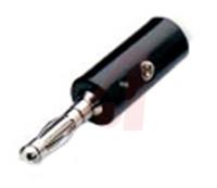 bu-00249-0 Mueller Electric Black Male Banana Plug, 4 mm Connector, Screw Termination, 15A, Nickel Plating