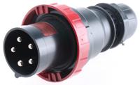 218ex6337 Scame IP66 Red Cable Mount 3P + N + E Industrial Power Plug, Rated At 63A, 415 V