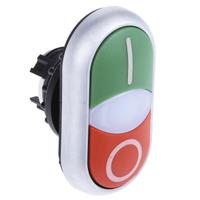 78635825-m22-ddl-gr-x1x0m22-a Eaton RMQ Titan M22 Series Green, Red Illuminated Momentary Push Button Head, 22mm Cutout, IP66