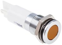 848-4649 RS PRO Orange Panel Mount Indicator, 220V ac, 14mm Mounting Hole Size, Faston, Solder Lug Termination, IP67