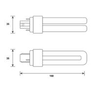 146746 LED PL Glass G24d 9W(26W)1250lm830 EM+AC