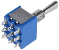 5659a9 APEM Toggle Switch, Panel Mount, On-Off-On, 3PDT, Solder Terminal