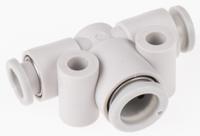 kq2t06-08a SMC KQ2 Series Tee Tube-to-Tube Adaptor Push In 8 mm, Push In 6 mm to Push In 6 mm, Tube-to-Tube Connection Style