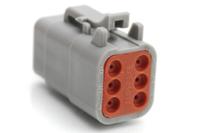 atm06-6s Amphenol Industrial, ATM Automotive Connector Plug Grey Cable Mount 6 Way, Crimp Termination ATM06-6S