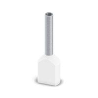 2100014 Phoenix Contact, 75 - 12 WH, AI-TWIN 2X 0 Insulated Bootlace Ferrule, 12mm Pin Length, 1.5mm Pin Diameter, White