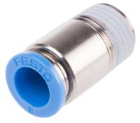 qs-14-8-i Festo QS Series Straight Threaded Adaptor, R 1/4 Male to Push In 8 mm, Threaded-to-Tube Connection Style, 153016