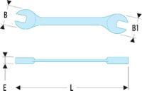 2210x11 Facom 22 Series Open Ended Spanner, 10mm, Metric, Double Ended, 100 mm Overall