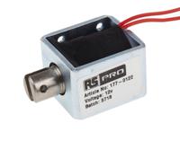 177-0122 RS PRO Linear Solenoid, 12 V dc, 35.5 x 25.4 x 31.8 mm