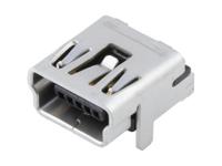 54819-0519 Molex Right Angle, Through Hole, Socket- Single Port Type Mini 2.0 USB Connector