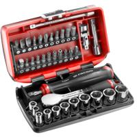 r181nano Facom 38-Piece Metric 1/4 in Standard Socket/Bit Set with Ratchet, 6 point