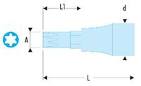 stm10grp Facom 1/2 in Drive Bit Socket, Hex OGV Bit, 10mm, 60 mm Overall Length