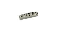 225-2175 RS PRO Slide On Cable Marker, Black on White, Pre-printed "S", 3 → 4.2mm Cable