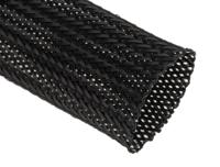 408-211 RS PRO Expandable Braided PET Black Cable Sleeve, 30mm Diameter, 5m Length