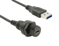 pxp0025c1m00a Bulgin USB 3.0, Female USB C to Male USB A, 1m