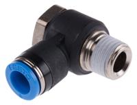 qslv-14-8 Festo QS Series Elbow Threaded Adaptor, R 1/4 Male to Push In 8 mm, Threaded-to-Tube Connection Style, 153090