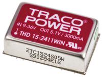 thd-15-2411win TRACOPOWER THD 15WIN DC-DC Converter, 5.1V dc/ 3A Output, 9 → 36 V dc Input, 15W, Through Hole, +85°C Max Temp
