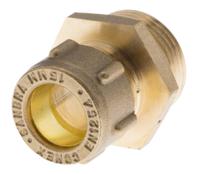 798-066 RS PRO Brass Pipe Fitting, Straight Compression Coupler, Male 3/4in to Female 15mm