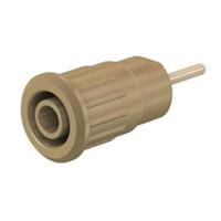 233130-27 Staubli Brown Female Banana Socket, 4 mm Connector, Press Fit Termination, 24A, 1000V, Gold Plating