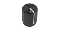 107-863 RS PRO 19mm Black Potentiometer Knob for 6.4mm Shaft