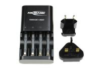 1001-0049-uk Ansmann Powerline 4 Smart Battery Charger For NiCd, NiMH AA, AAA 4 Cell 500mA with EU, UK plug