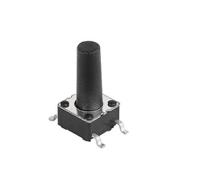 13019306 Schurter IP40 Black Button Tact Switch, SPST 0.05VA 9.5mm Through Hole