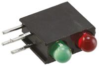 553-0212-200f Dialight 553-0212-200F, Green & Red Right Angle PCB LED Indicator, 2 LEDs, Through Hole 2.2 V