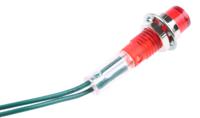 ind515205-2825-trd CAMDENBOSS Red Panel Mount Indicator, 28V, 6.4mm Mounting Hole Size, Lead Wires Termination