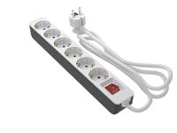 222-2592 RS PRO 5m 6 Socket Schuko Socket, 250 V, IP20