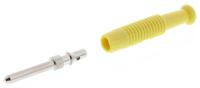 973509103 Hirschmann Test & Measurement Yellow Male Banana Plug, 2mm Connector, Solder Termination, 6A, 60V dc, Nickel Plating
