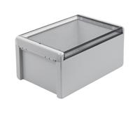 96026365-b-261712-pc-v0-g-7035 Bopla Bocube Series Light Grey Polycarbonate V0 Enclosure, IP66, IP68, IK07, Transparent Lid, 271 x 170 x 120mm