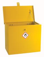 350-6062 RS PRO Yellow Steel Lockable 1 Door Hazardous Substance Cabinet, 510mm x 620mm x 330mm