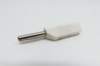 553-0600 Deltron White Male Banana Plug, 4 mm Connector, Screw Termination, 16A, 50V, Nickel Plating