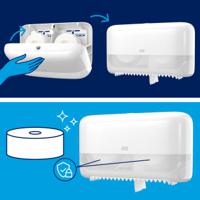 558040 Tork White Plastic Toilet Roll Dispenser, 130mm x 207mm x 360mm