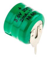 525-798 RS PRO 3/V 20H 3.6V NiMH Button Rechargeable Battery, 20mAh