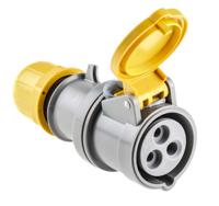 3131640 Scame IP44 Yellow Cable Mount 2P + E Industrial Power Socket, Rated At 16A, 110 V