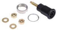 233020-21 Staubli Black Female Banana Socket, 4 mm Connector, Solder Termination, 32A, 1000V, Gold Plating