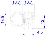 619-1584 RS PRO Black EPDM  Edging Strip, 20m