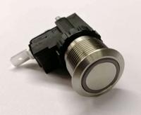 175-8551 RS PRO Illuminated Push Button Switch, Latching, Panel Mount, 19.1mm Cutout, SPST, White LED, 250 / 125V ac, IP67