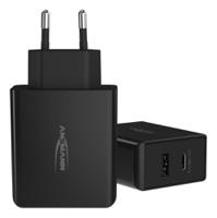 1001-0096 Ansmann 65W USB Adapter AC/DC Adapter 5 → 20 V dc Output, 2.4 → 3.25A Output