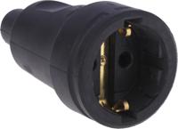 180916009 Kopp Europe Mains Connector, 16A Black, Cable Mount Rubber, 250 V