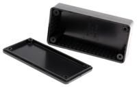1591asbk Hammond 1591 Series Black ABS Enclosure, IP54, Black Lid, 100 x 50 x 25mm