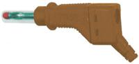 669328-27 Staubli Brown Male Banana Plug, 4 mm Connector, Screw Termination, 32A, 600V, Nickel Plating