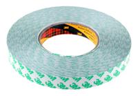 9087-19mmx50m 3M 9087 White Double Sided Plastic Tape, 0.26mm Thick, 5.2 N/cm, PVC Backing, 19mm x 50m