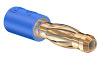 240106-23 Staubli Blue, Male to Female Test Connector Adapter With Brass contacts and Gold Plated - Socket Size: 2mm