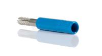 240163-23 Staubli Blue, Male to Female Test Connector Adapter With Brass contacts and Nickel Plated - Socket Size: 4mm