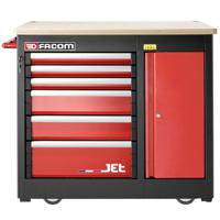 jet6mwbapf Facom 6 Drawer Beech Wood Wheeled Tool Cabinet