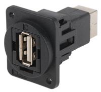 898-7605 RS PRO Straight, Panel Mount, Socket- Single Port Type A to B 2.0 USB Connector