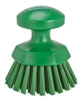 38852 Vikan Hard Bristle Green Hand Brush, 110mm bristle length, Polyester, Polypropylene, Stainless Steel bristle material
